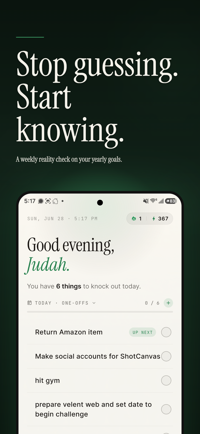 The same Velent screenshot as a store-ready image: a headline in the app's own serif and green, on a dark gradient, in a framed phone